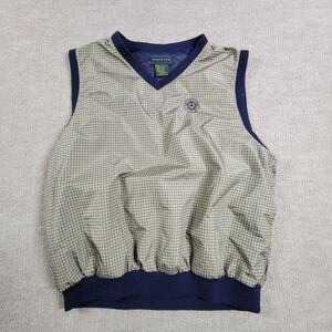 Izod Club Sweater Vest Mens L Multicolor Checkered Golf Performance Casual‎